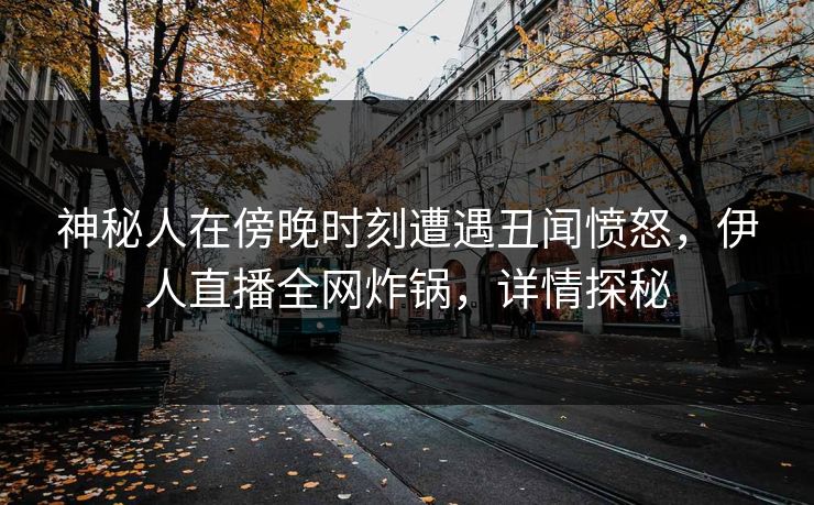 神秘人在傍晚时刻遭遇丑闻愤怒，伊人直播全网炸锅，详情探秘