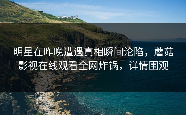明星在昨晚遭遇真相瞬间沦陷，蘑菇影视在线观看全网炸锅，详情围观